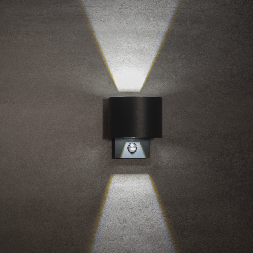 Applique da esterno LED con sensore REKA LED/7W/230V IP54 antracite rotonda