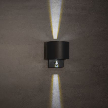 Applique da esterno LED con sensore REKA LED/7W/230V IP54 antracite rotonda