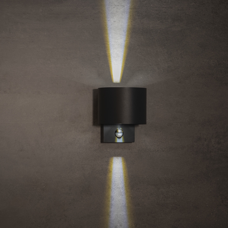 Applique da esterno LED con sensore REKA LED/7W/230V IP54 antracite rotonda