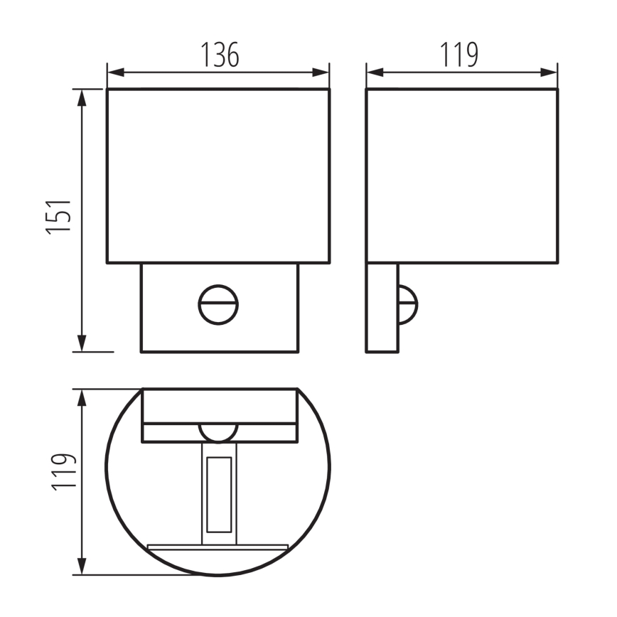 Applique da esterno LED con sensore REKA LED/7W/230V IP54 antracite rotonda