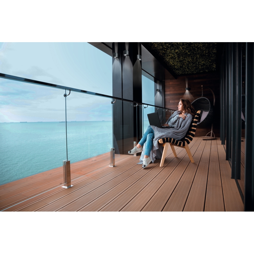 Lampada da parete LED per esterni con sensore di movimento e sensore crepuscolare REKA LED/7W/230V IP54, antracite, rotonda