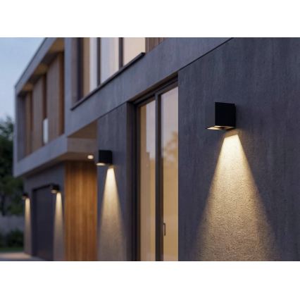 Lampada da parete solare LED con sensore REKA LED/3W/3,7V 1800 mAh 3000/4000/6500K IP65 nera