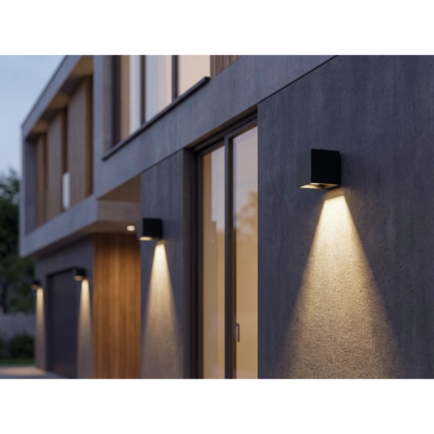 Lampada da parete solare a LED con sensore REKA LED/6W/3,7V 1800 mAh 3000/4000/6500K IP65 nera
