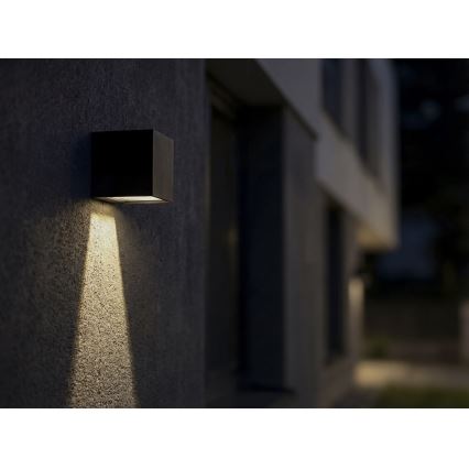 Lampada da parete solare a LED con sensore REKA LED/6W/3,7V 1800 mAh 3000/4000/6500K IP65 nera