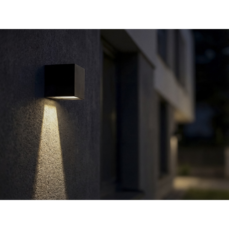 Lampada da parete solare a LED con sensore REKA LED/6W/3,7V 1800 mAh 3000/4000/6500K IP65 nera