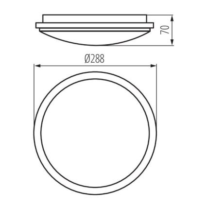 Plafoniera LED per bagno ORTE LED/24W/230V IP54