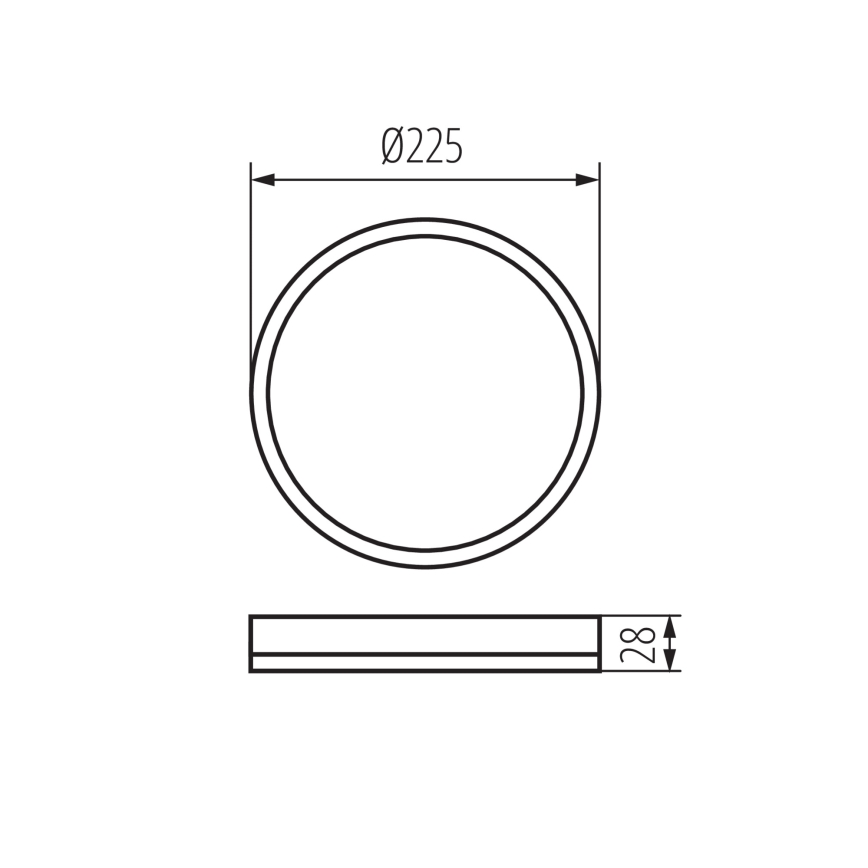 Plafoniera LED da bagno AZPO LED/11,8W/230V diametro 22,5 cm IP54 nero