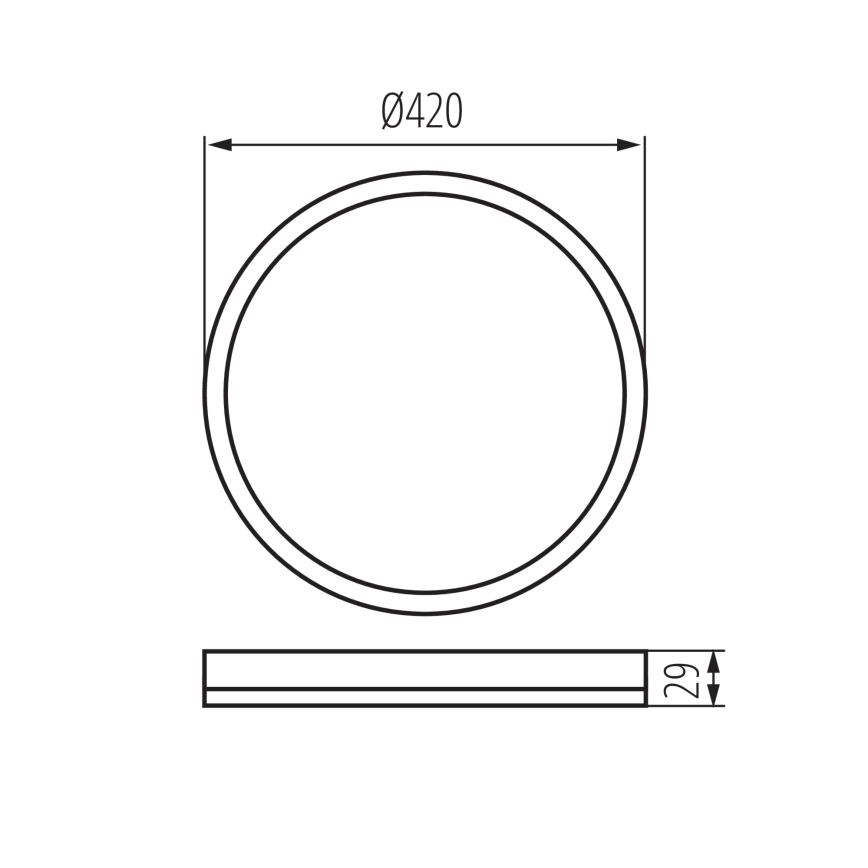 Plafoniera LED da bagno AZPO LED/22W/230V diametro 42 cm IP54 nero