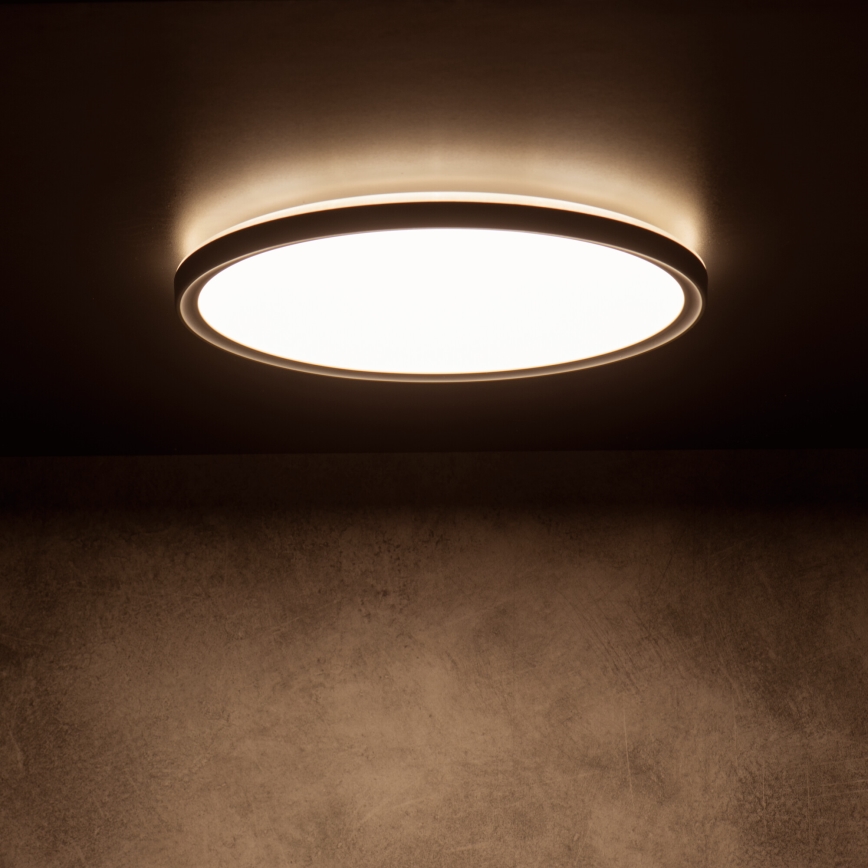 Plafoniera LED AZPO LED/18,5W/230V 3000/4000/6000K Ø 29 cm IP54 nera