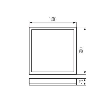 Plafoniera LED da soffitto AZPO LED/17,5W/230V 3000/4000/6000K 30x30 cm IP54 nera