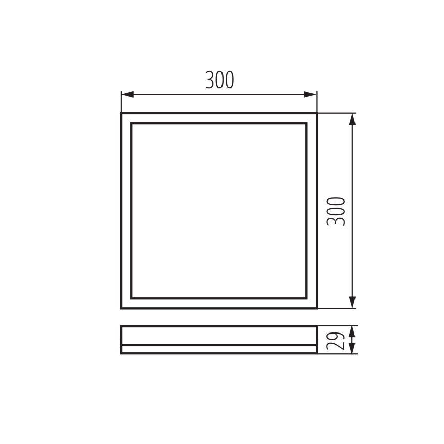 Plafoniera LED da soffitto AZPO LED/17,5W/230V 3000/4000/6000K 30x30 cm IP54 nera