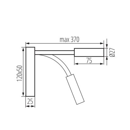 Lampada flessibile LED TONIL LED/3,3W/230V nera/dorata