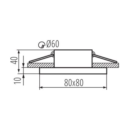 Lampada da bagno da incasso FLINI 10W IP44 nera