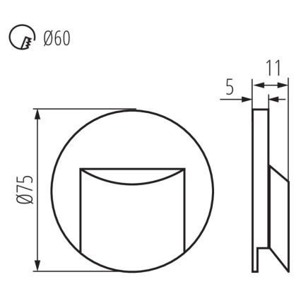 Illuminazione per scale a LED ERINUS LED/0,8W/12V 3000K nero