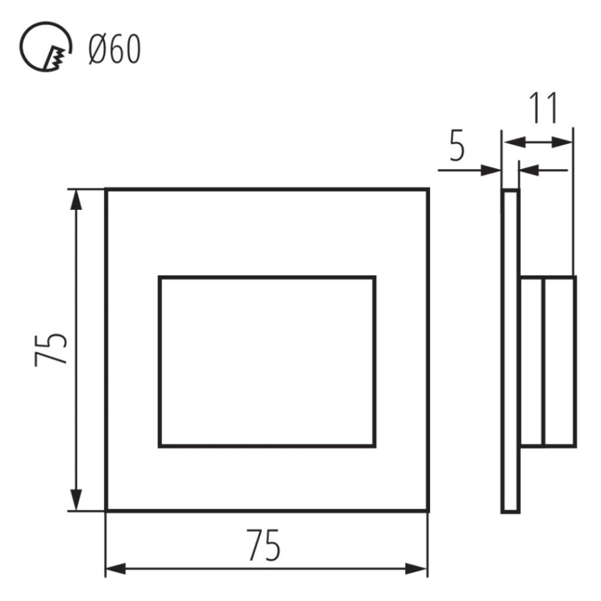 Lampada a LED per scale ERINUS LED/1,5W/12V 3000K nera