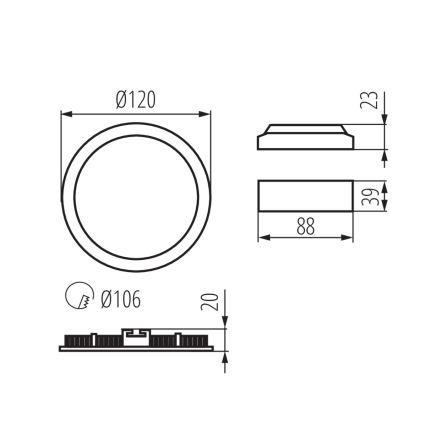 Faretto LED da incasso per bagno ROUNDA LED/6W/230V IP44 nero