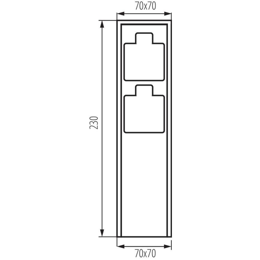 Multipresa verticale da esterno DASTO 2Z Type E 230V IP44 antracite
