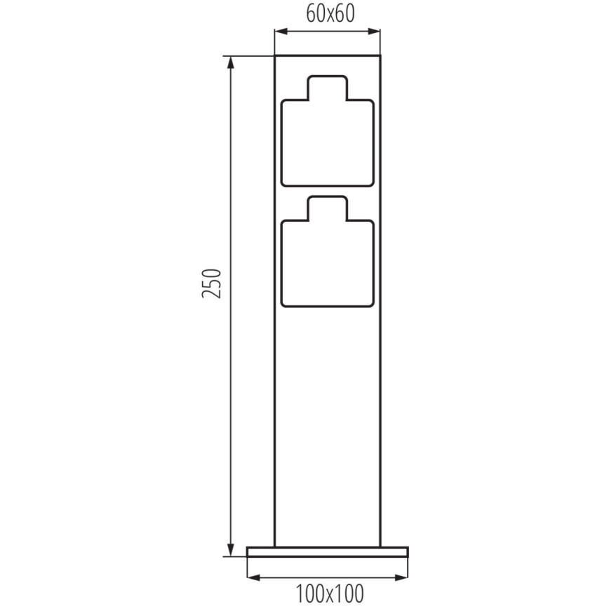 Multipresa verticale da esterno NASTO 2Z Type E 230V IP44 antracite