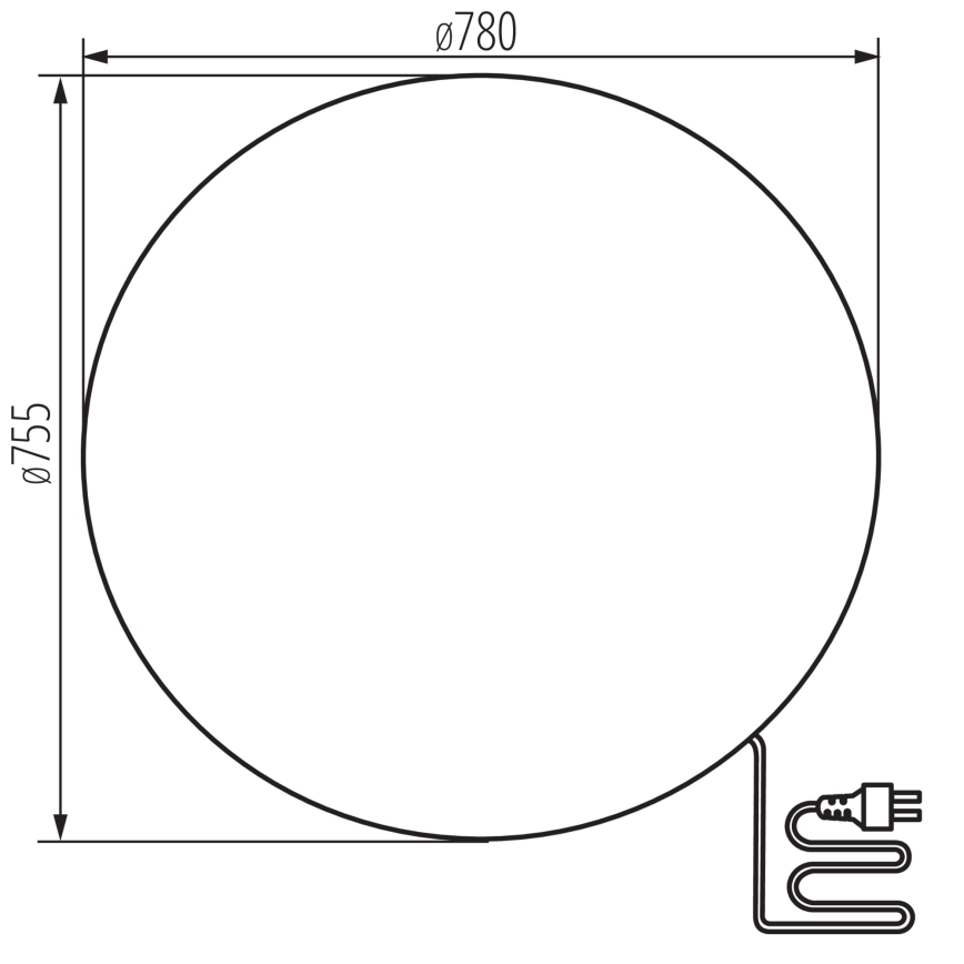 Lampada da esterno STONO 1xE27/25W/230V diametro 78 cm IP65