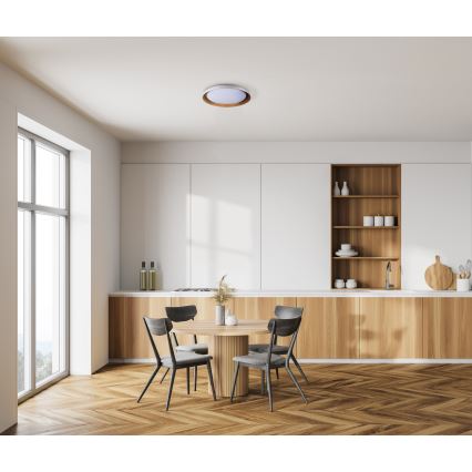 Plafoniera LED NIFU LED/17,8W/230V diametro 43 cm bianco/marrone