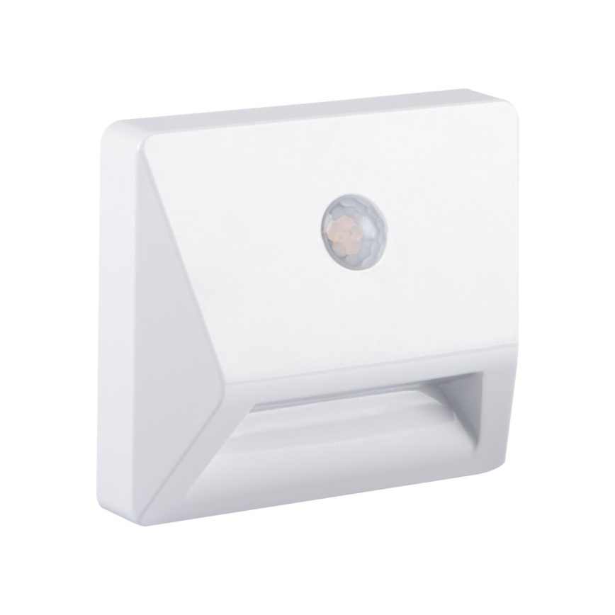 Lampada LED da incasso con sensore di movimento e sensore crepuscolare IRS LED/0,3W/3xAAA IP54 bianca