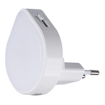 Kanlux 37396 - LED Dimmerabile orientamento chiaro con sensore crepuscolare con spina integrata ULOV LED/0,5W/230V bianco