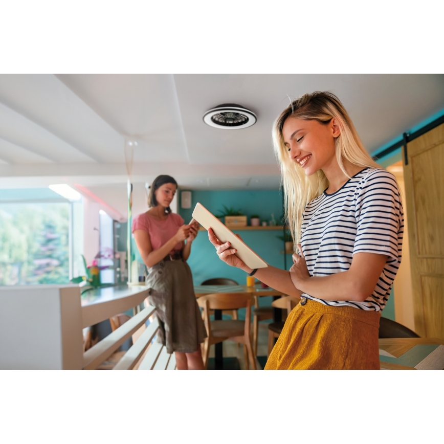 Lampada da soffitto dimmerabile a LED con ventilatore PLAVE LED/48W/230V 3000/4000/6500K + telecomando