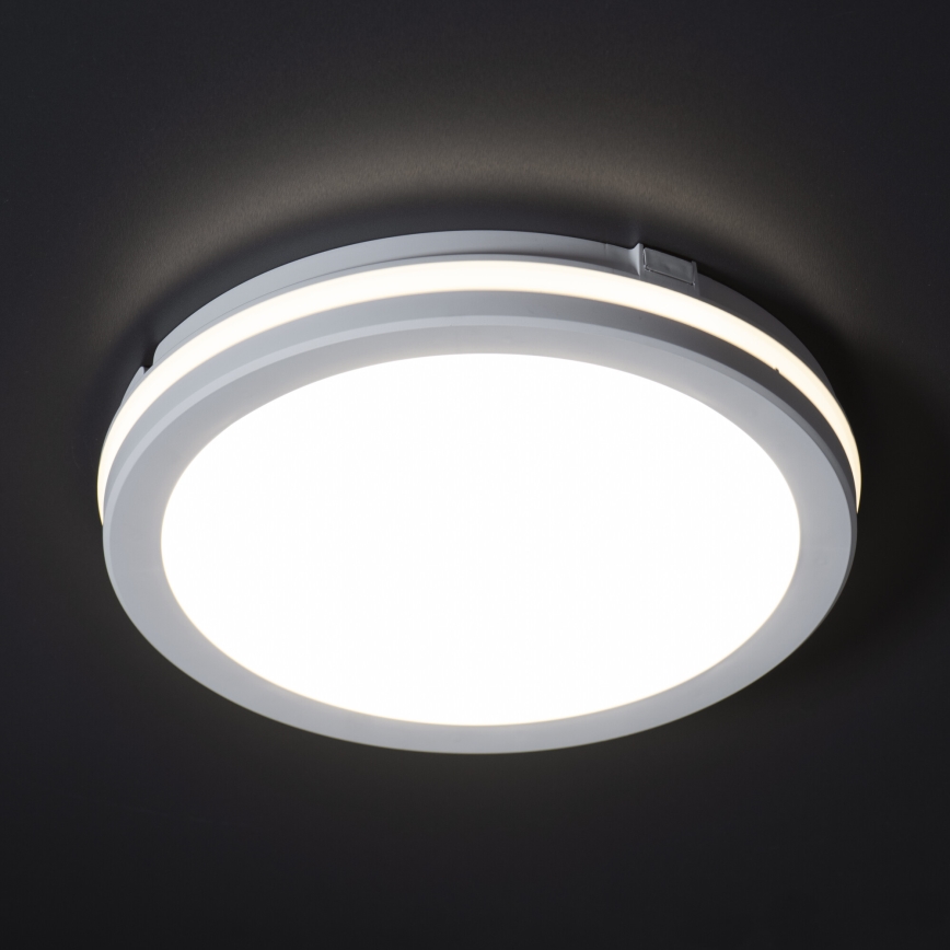 Plafoniera LED da esterno BENO E LED/12W/230V 3000/4000/6500K diametro 20 cm IP65 bianco