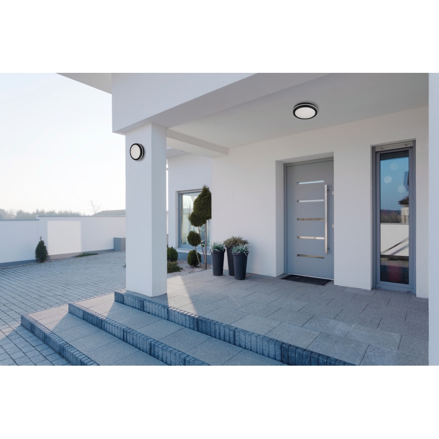 Plafoniera LED da esterno BENO ECO LED/12W/230V 3000/4000/6500K diametro 20 cm IP65 nero
