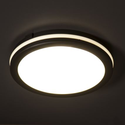 Plafoniera LED da esterno BENO ECO LED/12W/230V 3000/4000/6500K diametro 20 cm IP65 nero