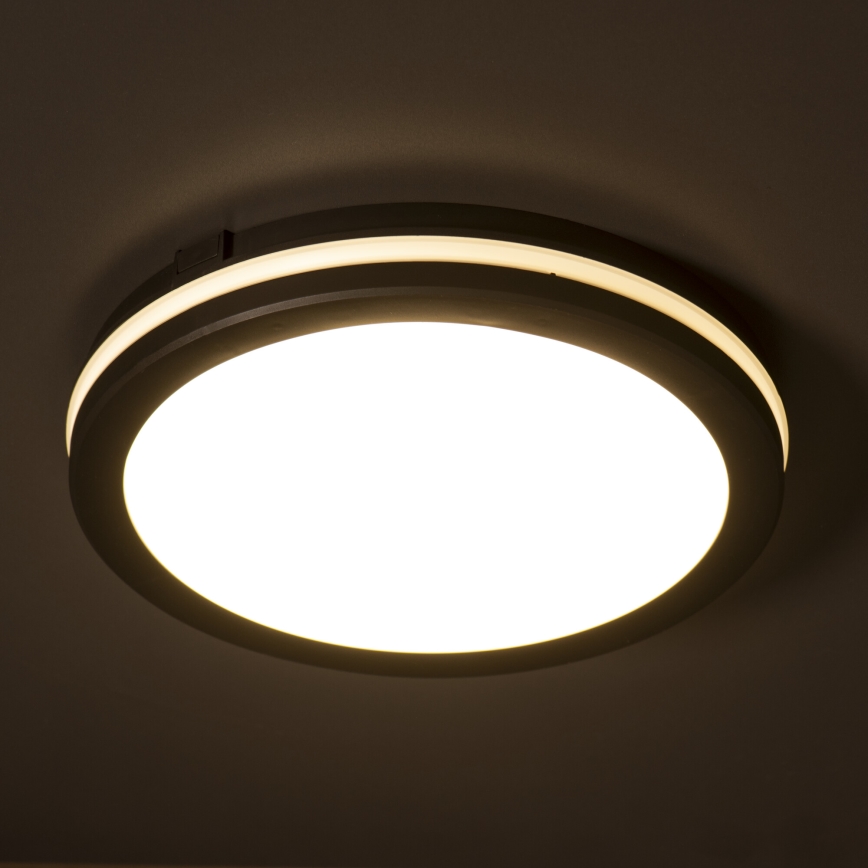 Plafoniera LED da esterno BENO ECO LED/12W/230V 3000/4000/6500K diametro 20 cm IP65 nero