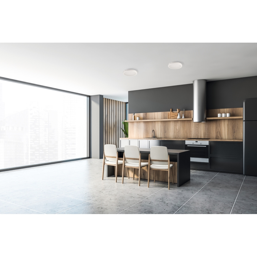 Plafoniera LED da esterno BENO E LED/20W/230V 3000/4000/6500K diametro 20 cm IP65 bianco