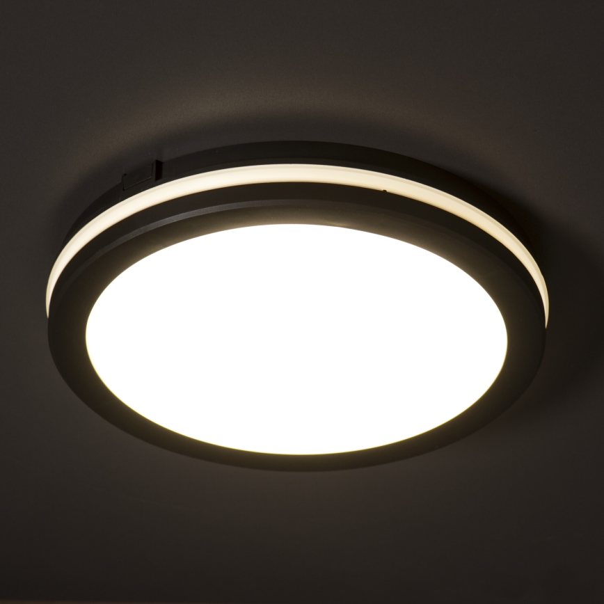 Plafoniera LED da esterno BENO E LED/20W/230V 3000/4000/6500K diametro 20 cm IP65 nero