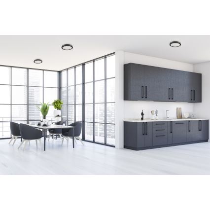 Plafoniera LED da esterno BENO ECO LED/20W/230V 3000/4000/6500K diametro 20 cm IP65 nero