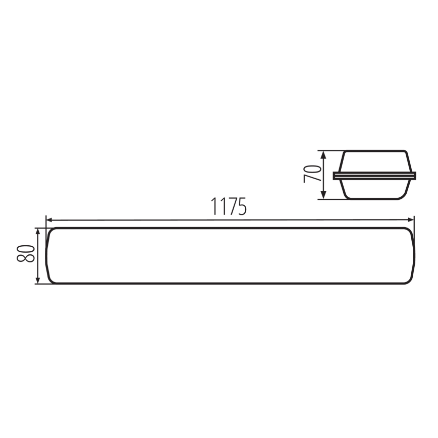 Lampada fluorescente tecnica LED MAH MAX LED/18W/230V 4000K IP65 nero