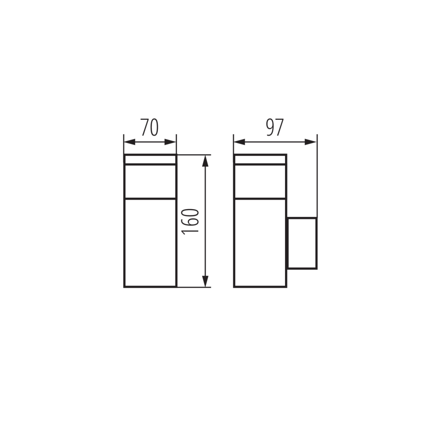Applique da esterno DASTEN 1xG9/11W/230V IP44 nero