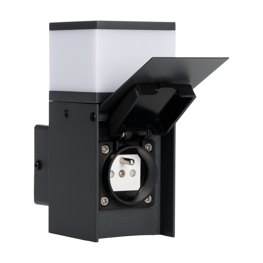 Applique da esterno con presa DASTEN 1xG9/11W/230V IP44 nero