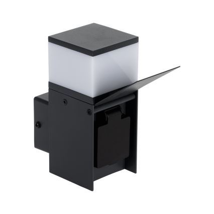Applique da esterno con presa DASTEN 1xG9/11W/230V IP44 nero