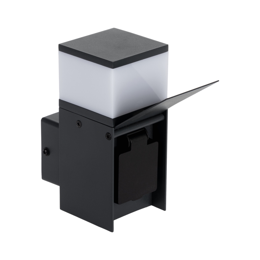 Applique da esterno con presa DASTEN 1xG9/11W/230V IP44 nero