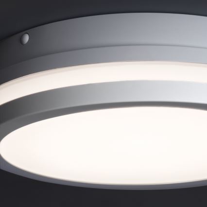 Plafoniera LED da esterno con sensore di movimento BENO LED/24/30W/230V 3000/3500/4000K IP65 bianco arrotondato