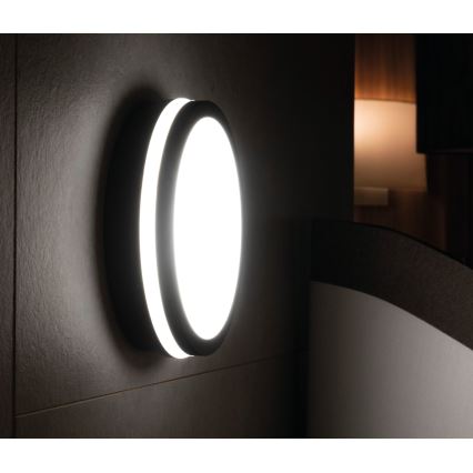 Plafoniera LED da esterno con sensore di movimento BENO LED/12/18W/230V 3000/3500/4000K IP65 antracite arrotondato