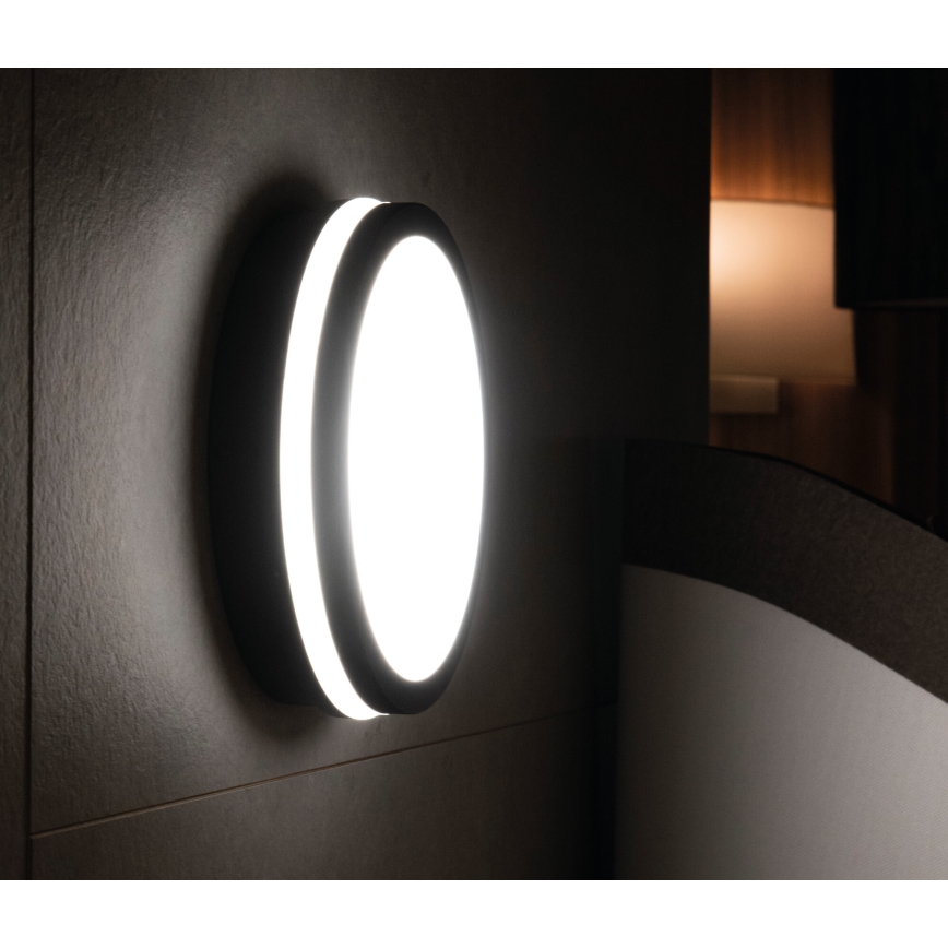 Plafoniera LED da esterno con sensore di movimento BENO LED/12/18W/230V 3000/3500/4000K IP65 antracite arrotondato