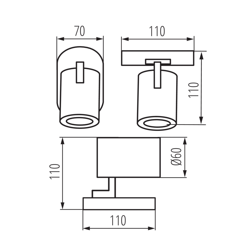 Faretto da parete LAURIN 1xGU10/10W/230V ottone/nero