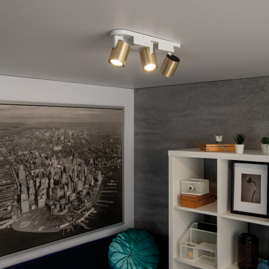 Faretto LAURIN 3xGU10/10W/230V ottone/bianco