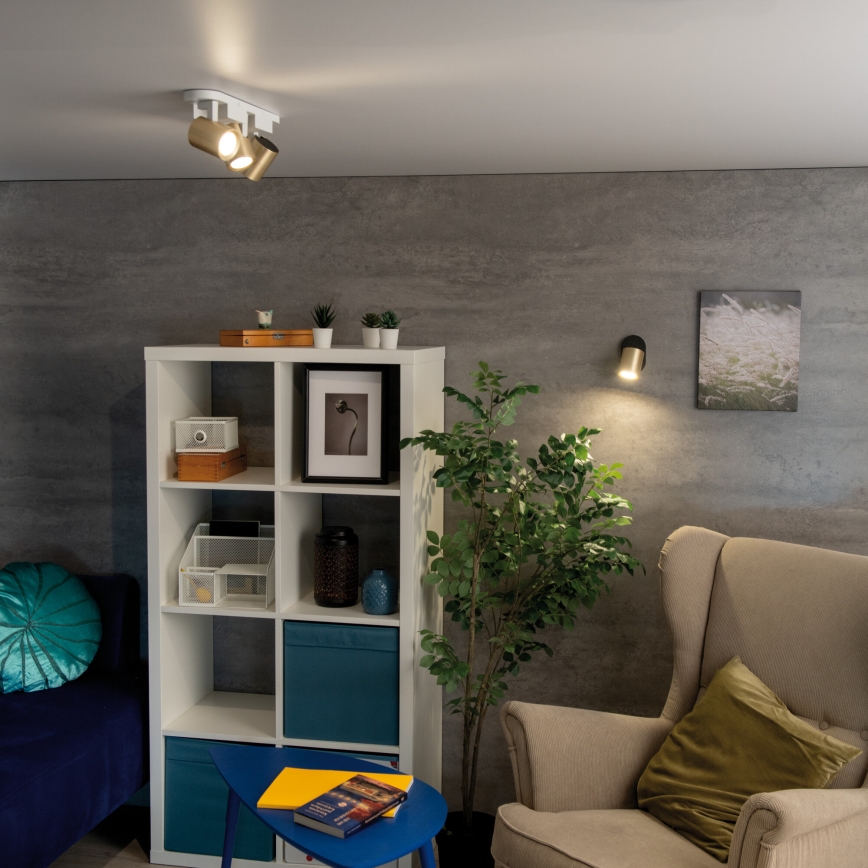 Faretto LAURIN 3xGU10/10W/230V ottone/bianco
