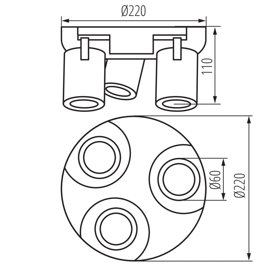 Faretto LAURIN 3xGU10/10W/230V ottone/bianco
