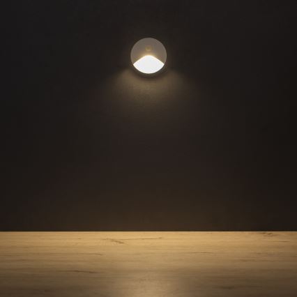 Lampada LED per scale con sensore di movimento e sensore crepuscolare EXIN LED/2,5W/230V 3000K IP65 rotonda bianca