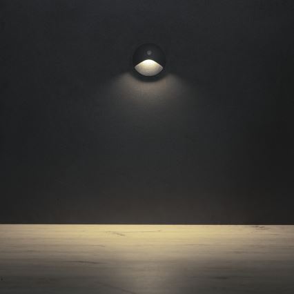 Lampada LED per scale con sensore di movimento e crepuscolare EXIN LED/2,5W/230V 4000K IP65 antracite rotonda