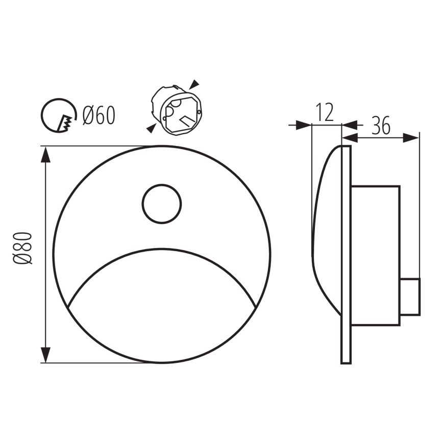 Lampada LED per scale con sensore di movimento e crepuscolare EXIN LED/2,5W/230V 4000K IP65 antracite rotonda