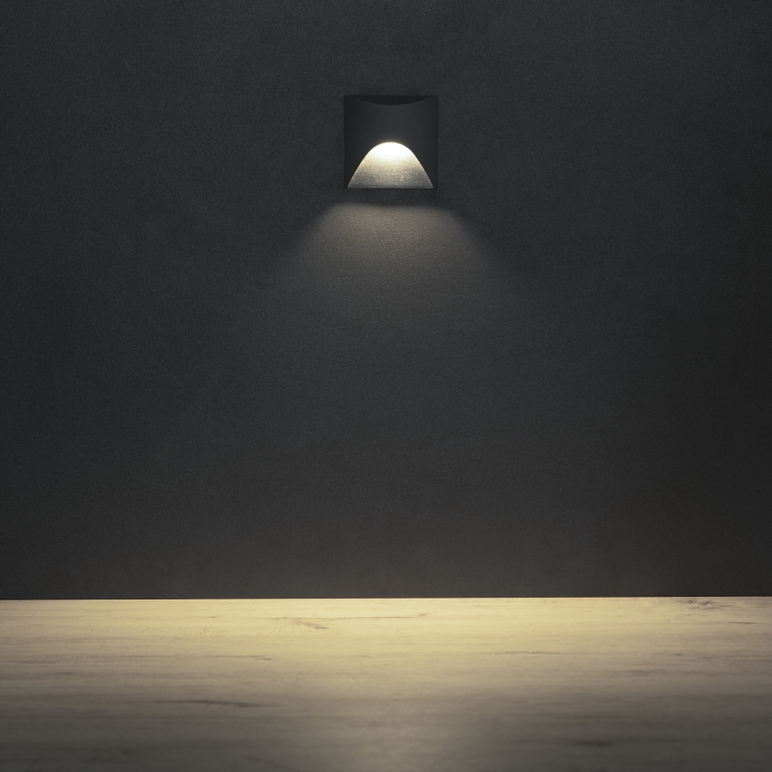 Lampada LED per scale EXIN LED/2,5W/230V 4000K IP65 antracite quadrata